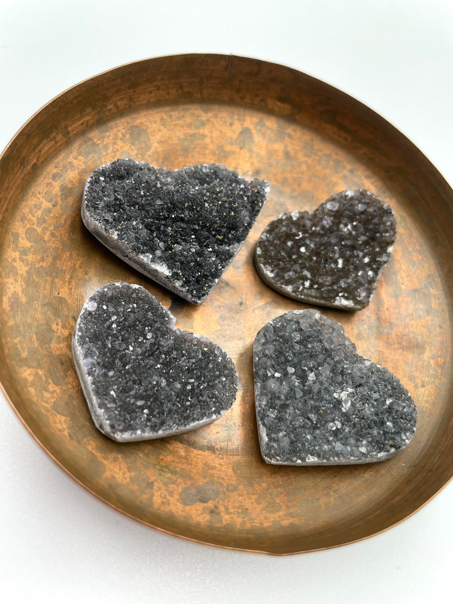 Amethyst Cluster Heart - Black