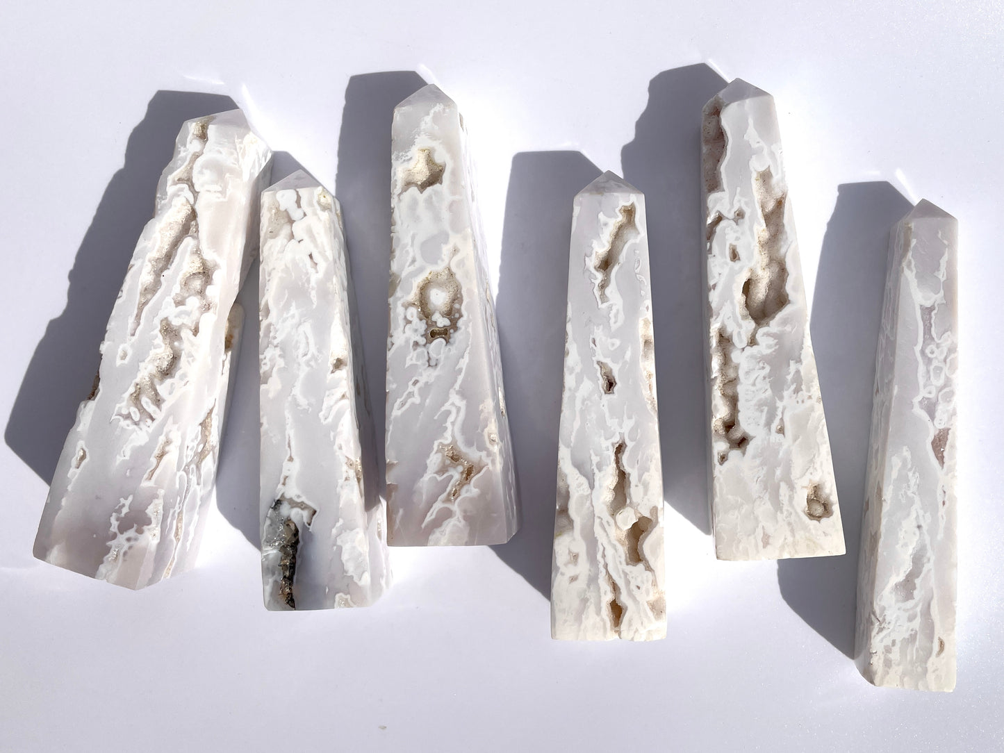 Snow Agate Druzy Obelisk