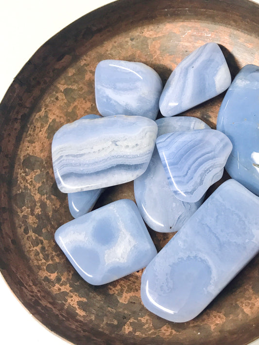 Blue Lace Agate Tumbled Stone