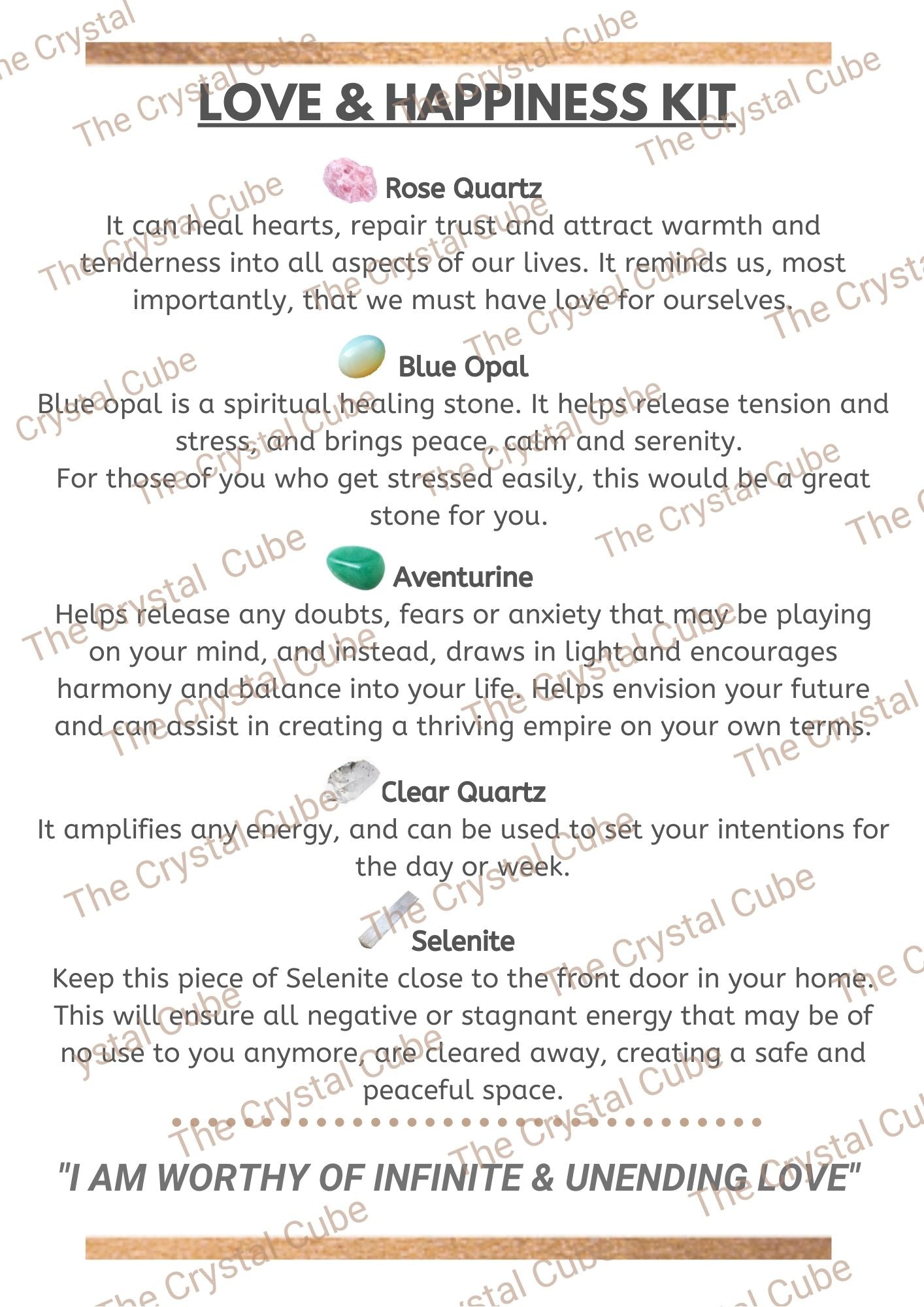 Crystal Description Card