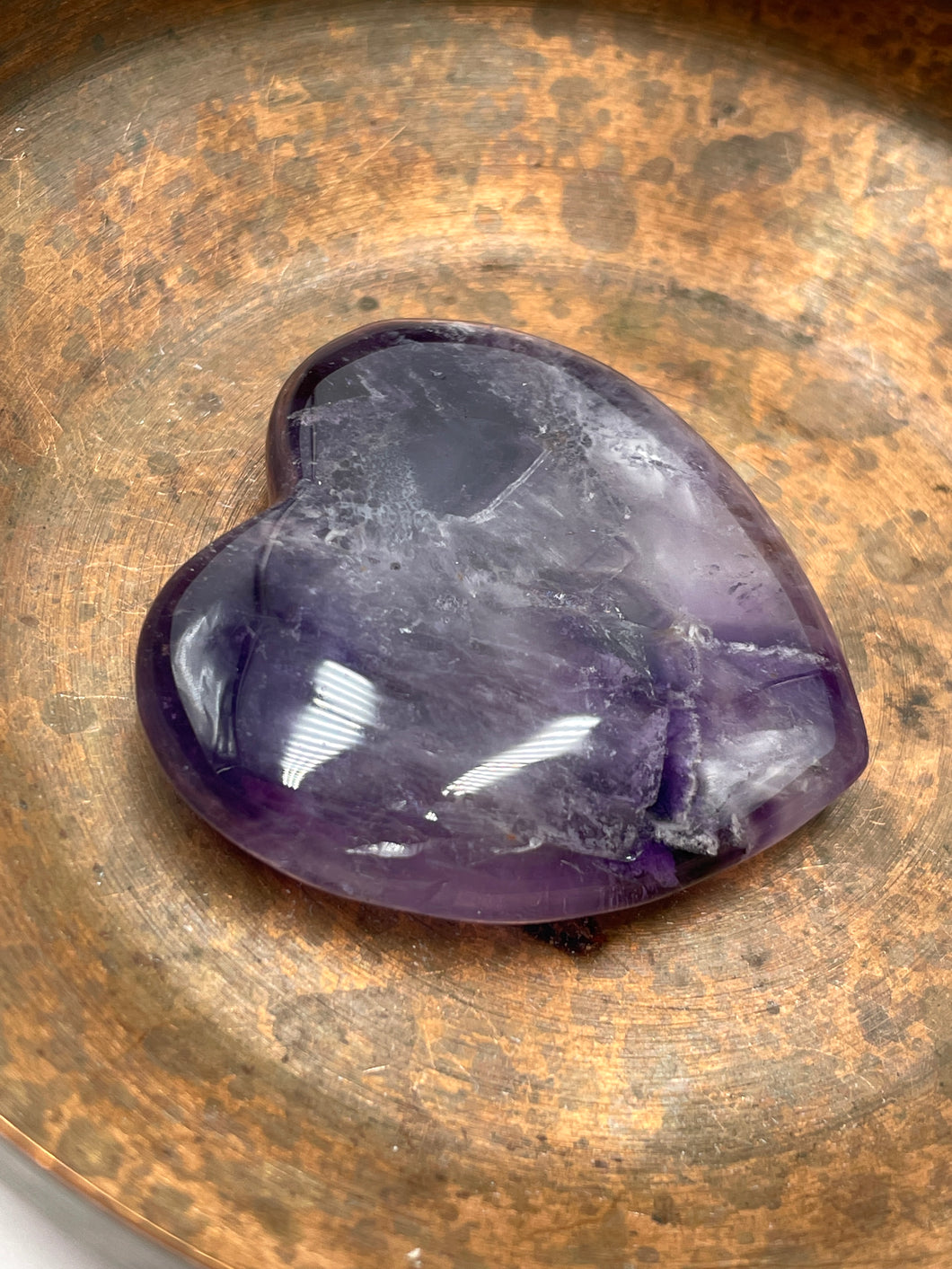 Amethyst Dogtooth Polished Heart