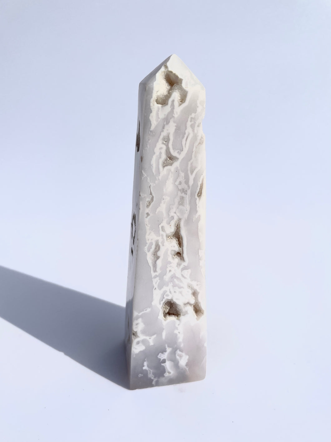 Snow Agate Druzy Obelisk