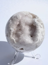 Load image into Gallery viewer, Snow White Agate Druzy Sphere
