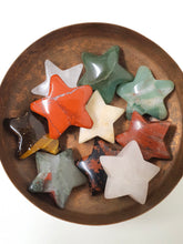Load image into Gallery viewer, Mini Stars - Aventurine, Tigers Eye, Red Jasper, Moss Agate, Red Mahogany Obsidian, Mangano Calcite, Rose Quartz, Selenite
