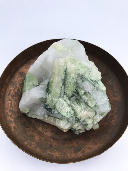 Green Tourmaline in Quartz Matrix