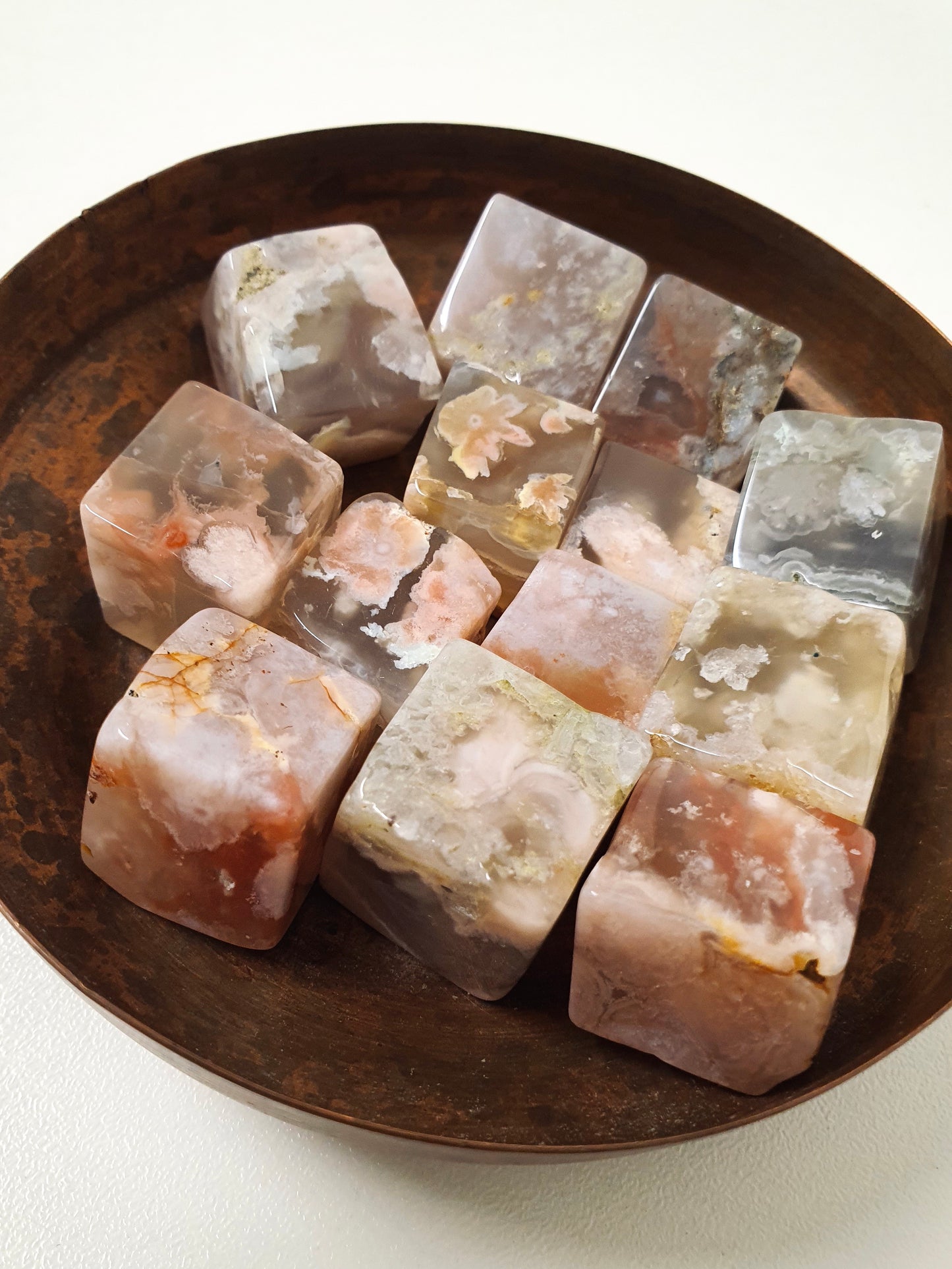 Flower Agate Cube