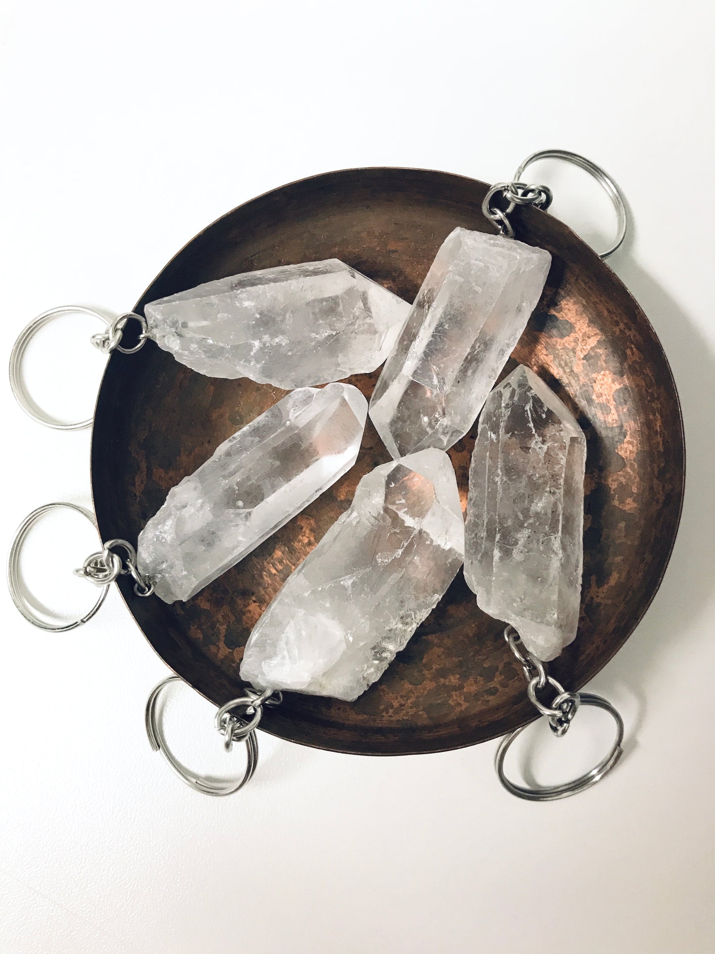 Clear Quartz Point Keyring