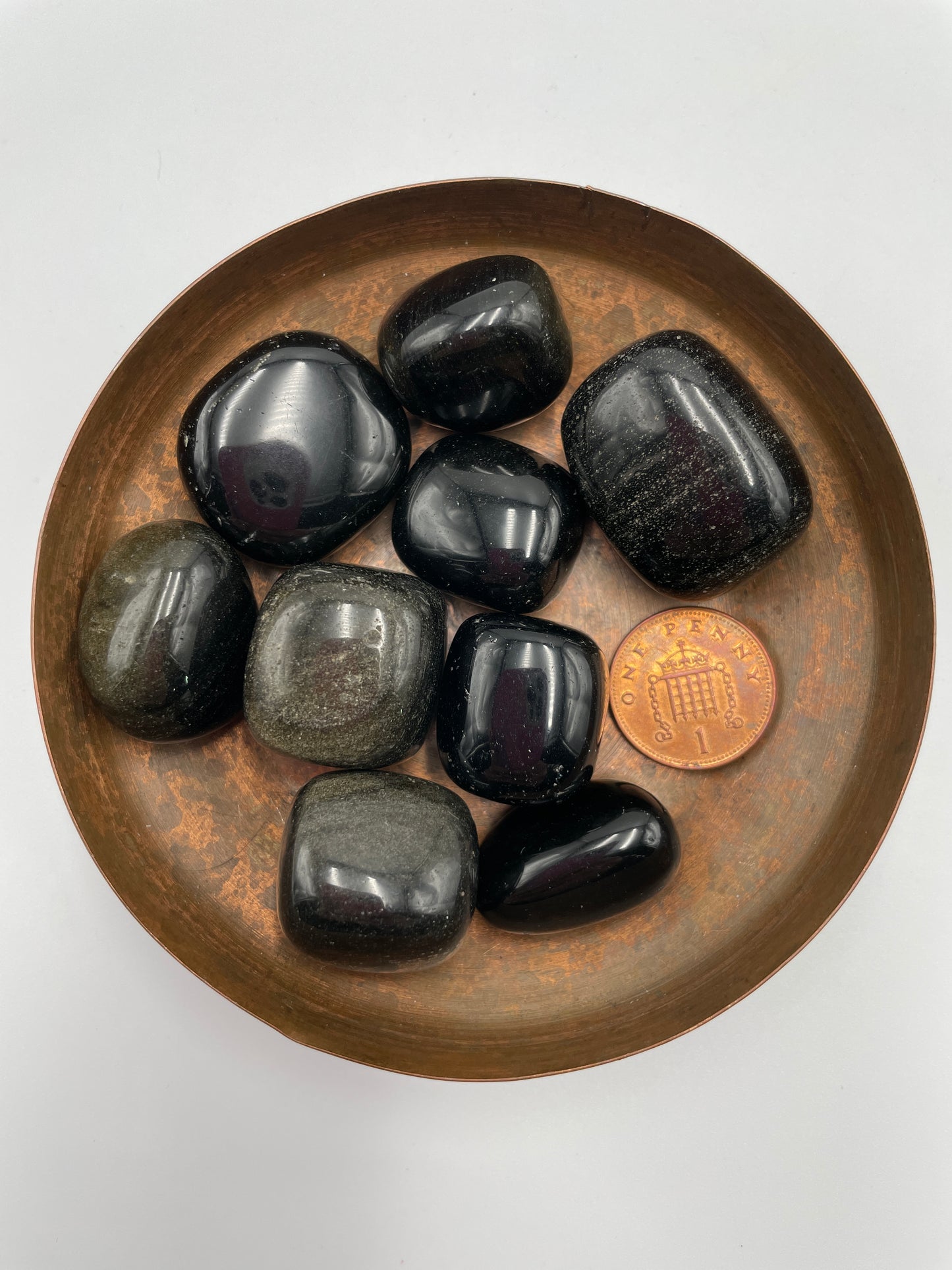 Obsidian Gold Sheen Tumbled Stones