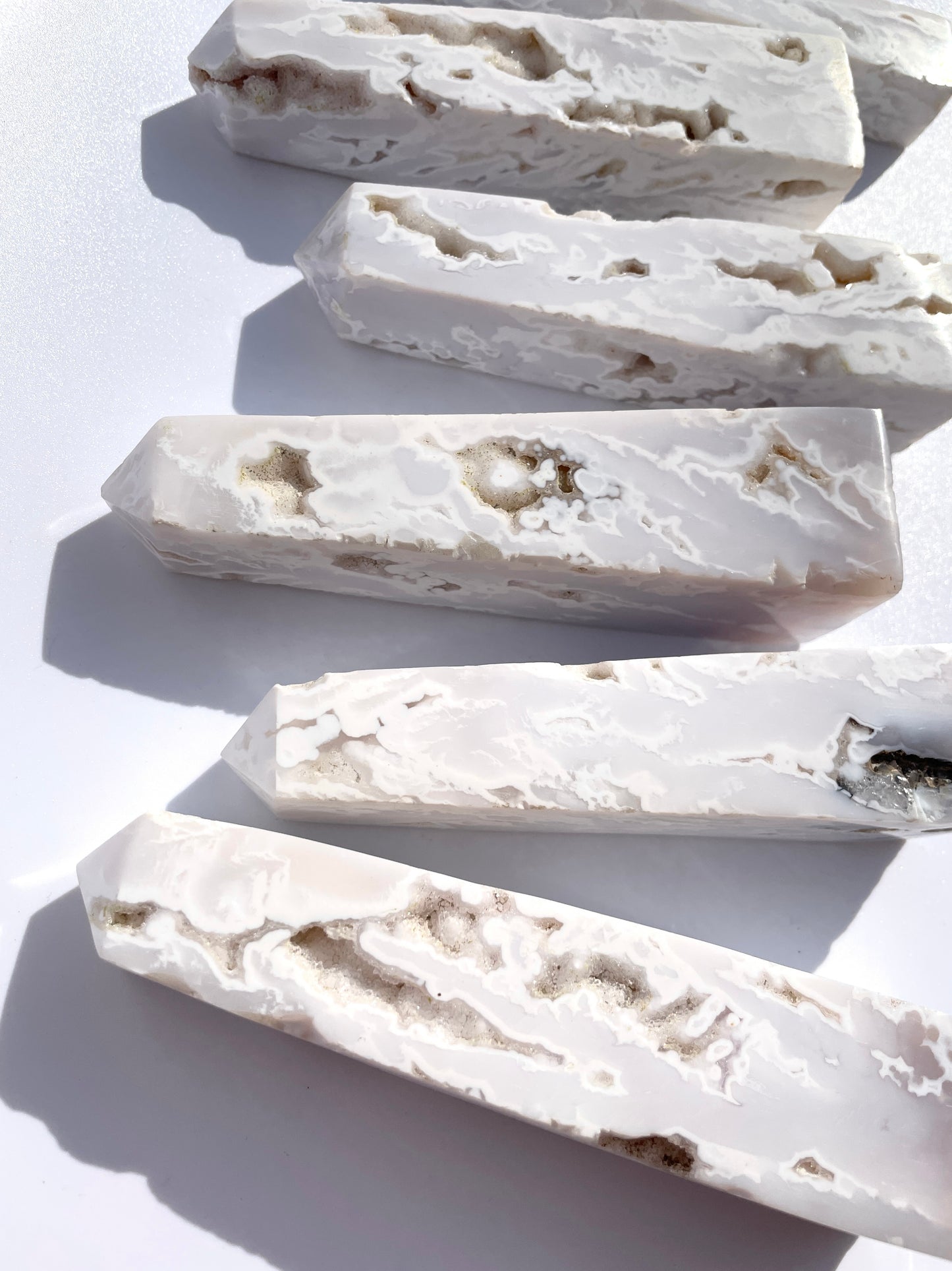 Snow Agate Druzy Obelisk