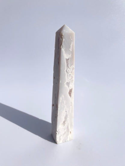 Snow Agate Druzy Obelisk