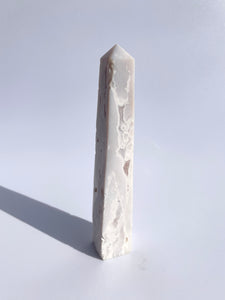 Snow Agate Druzy Obelisk