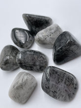 Load image into Gallery viewer, Tourmalinated Quartz Tumbled Stone
