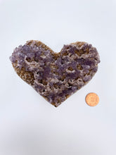 Load image into Gallery viewer, Amethyst with Pseudomorph Cluster Heart Large
