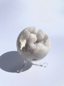 Snow White Agate Druzy Sphere