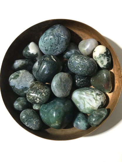 Moss Agate Tumbled Stone