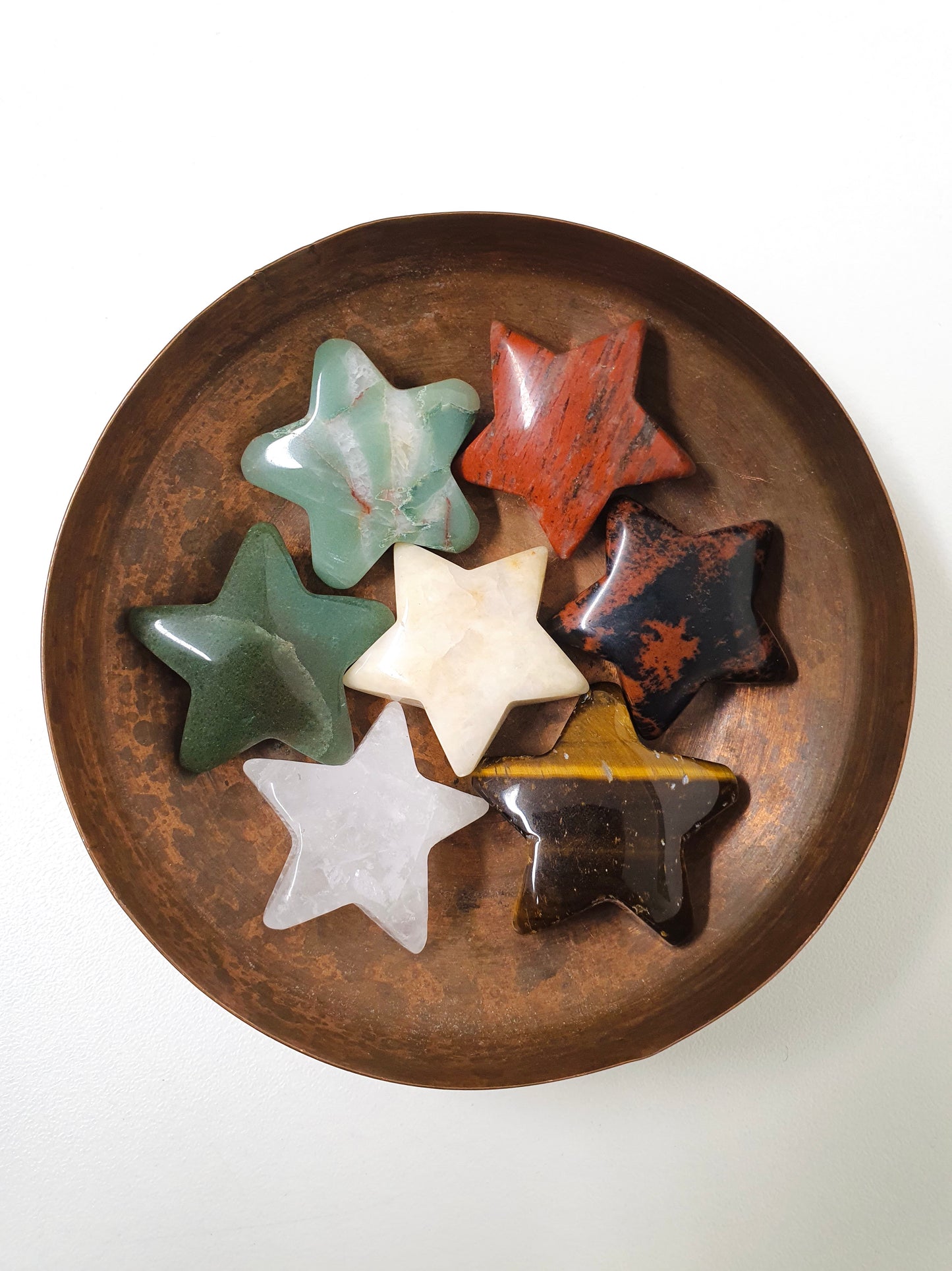 Mini Stars - Aventurine, Tigers Eye, Red Jasper, Moss Agate, Red Mahogany Obsidian, Mangano Calcite, Rose Quartz, Selenite