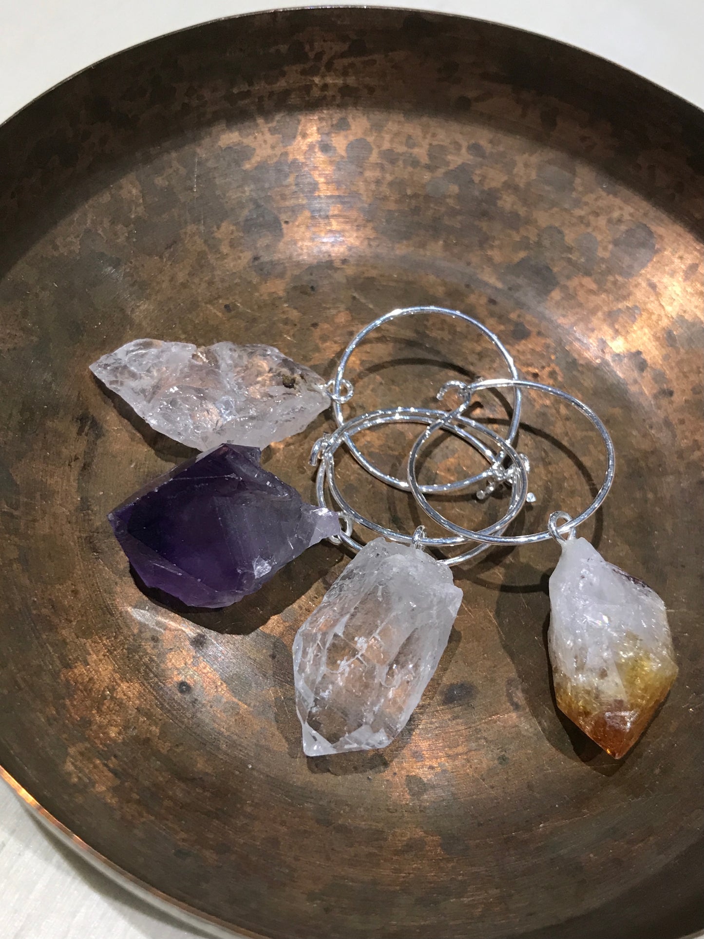 Wine Charms - Rose Quartz, Citrine, Amethyst, Clear Quartz