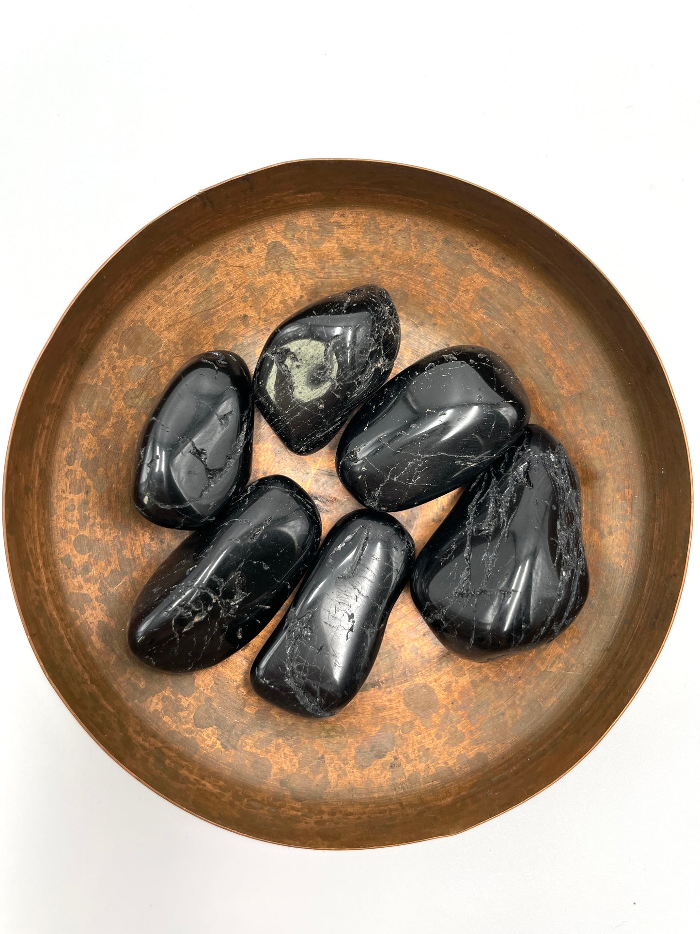 Black Tourmaline Semi Tumbled Stone - Large