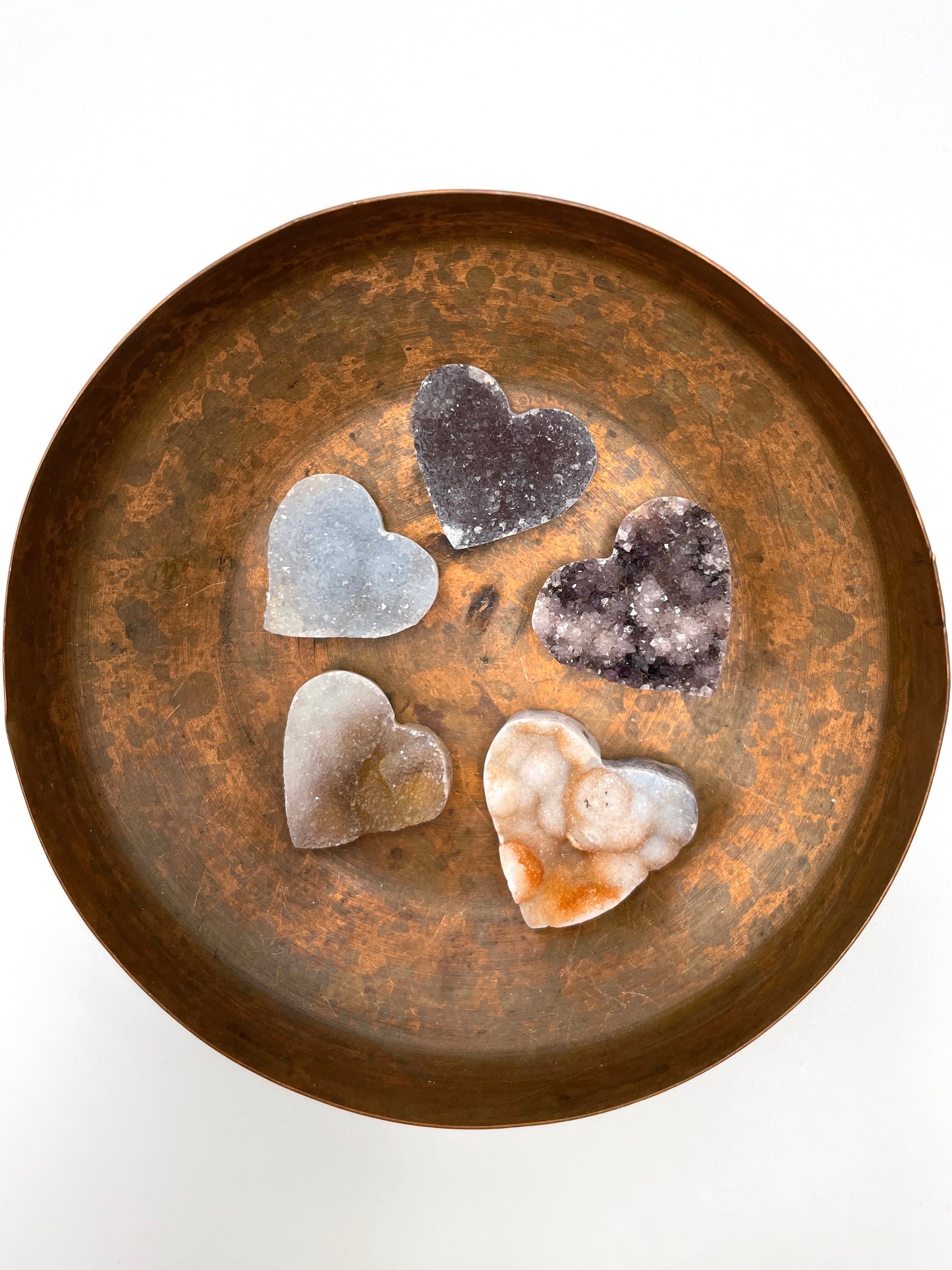Chalcedony Cluster Heart Mixed