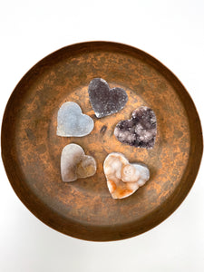 Chalcedony Cluster Heart Mixed