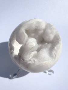 Snow White Agate Druzy Sphere