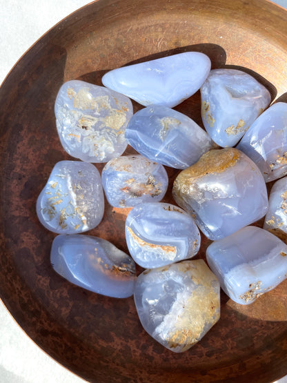 Blue Chalcedony Tumbled Stone
