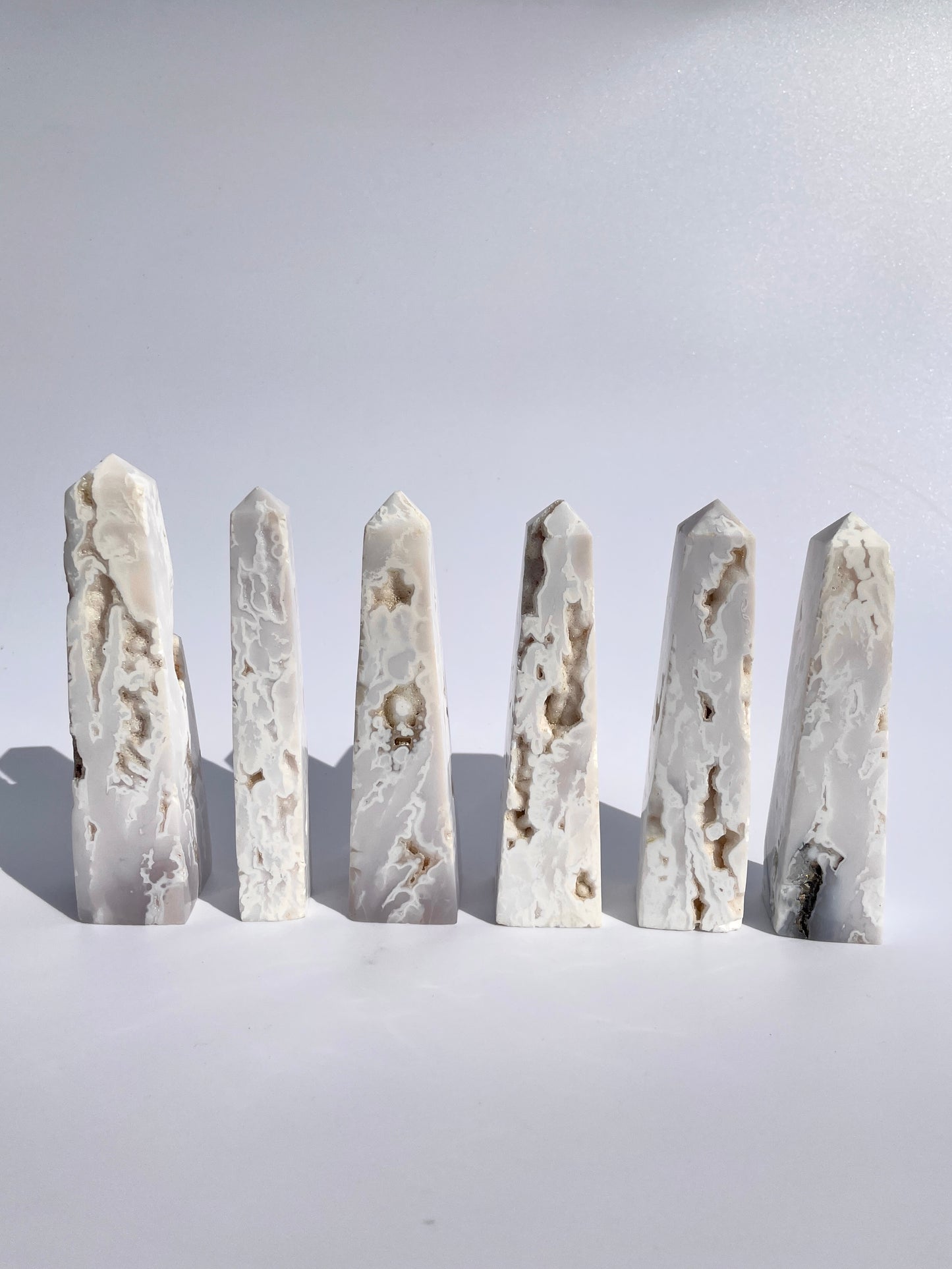 Snow Agate Druzy Obelisk
