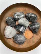 Load image into Gallery viewer, Tourmalinated Quartz Tumbled Stone
