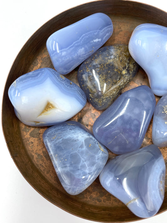 Blue Chalcedony Tumbled Stone