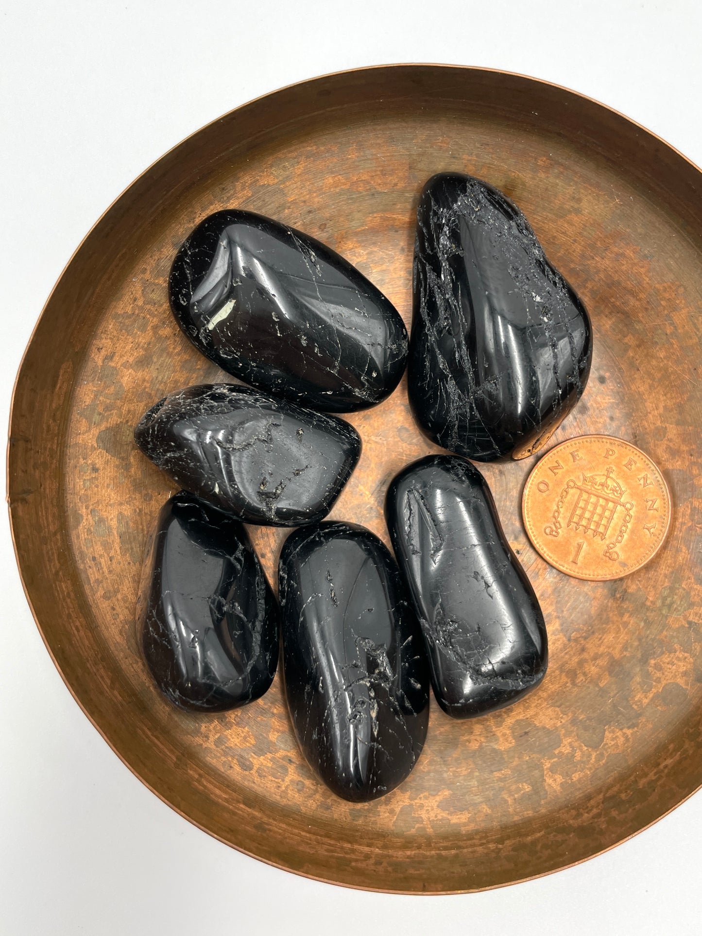 Black Tourmaline Semi Tumbled Stone - Large