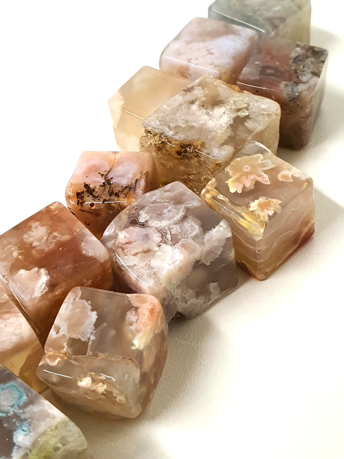 Flower Agate Cube