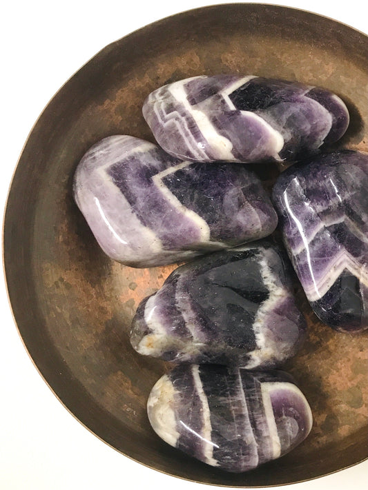 Amethyst Chevron Tumbled Stone