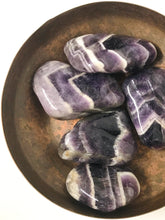 Load image into Gallery viewer, Amethyst Chevron Tumbled Stone
