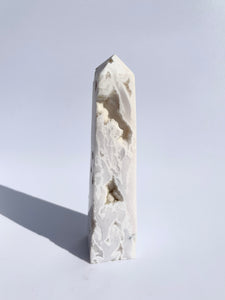Snow Agate Druzy Obelisk