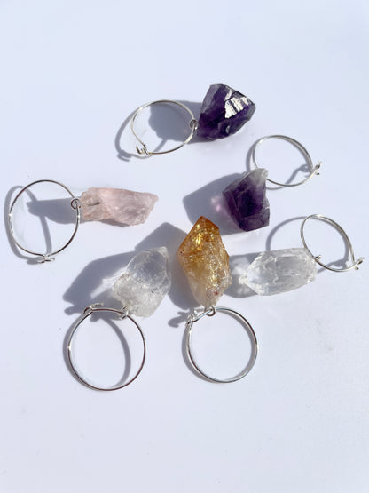 Wine Charms - Rose Quartz, Citrine, Amethyst, Clear Quartz
