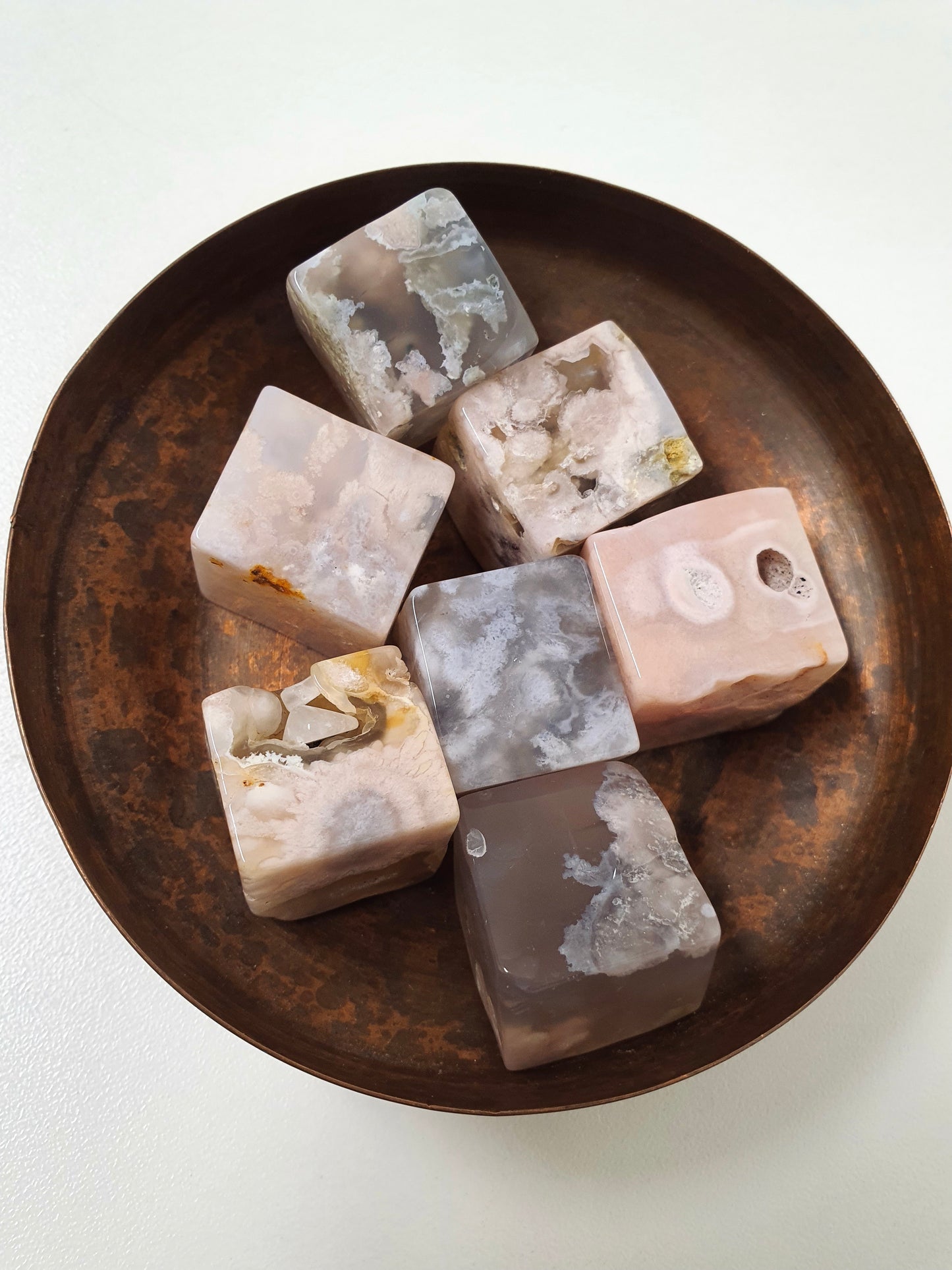 Flower Agate Cube